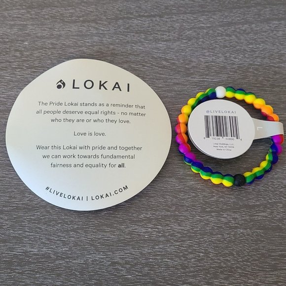 Lokai Bracelet Rainbow Swirl NWT Size Large Fashion Silicone Slip On - Picture 5 of 5
